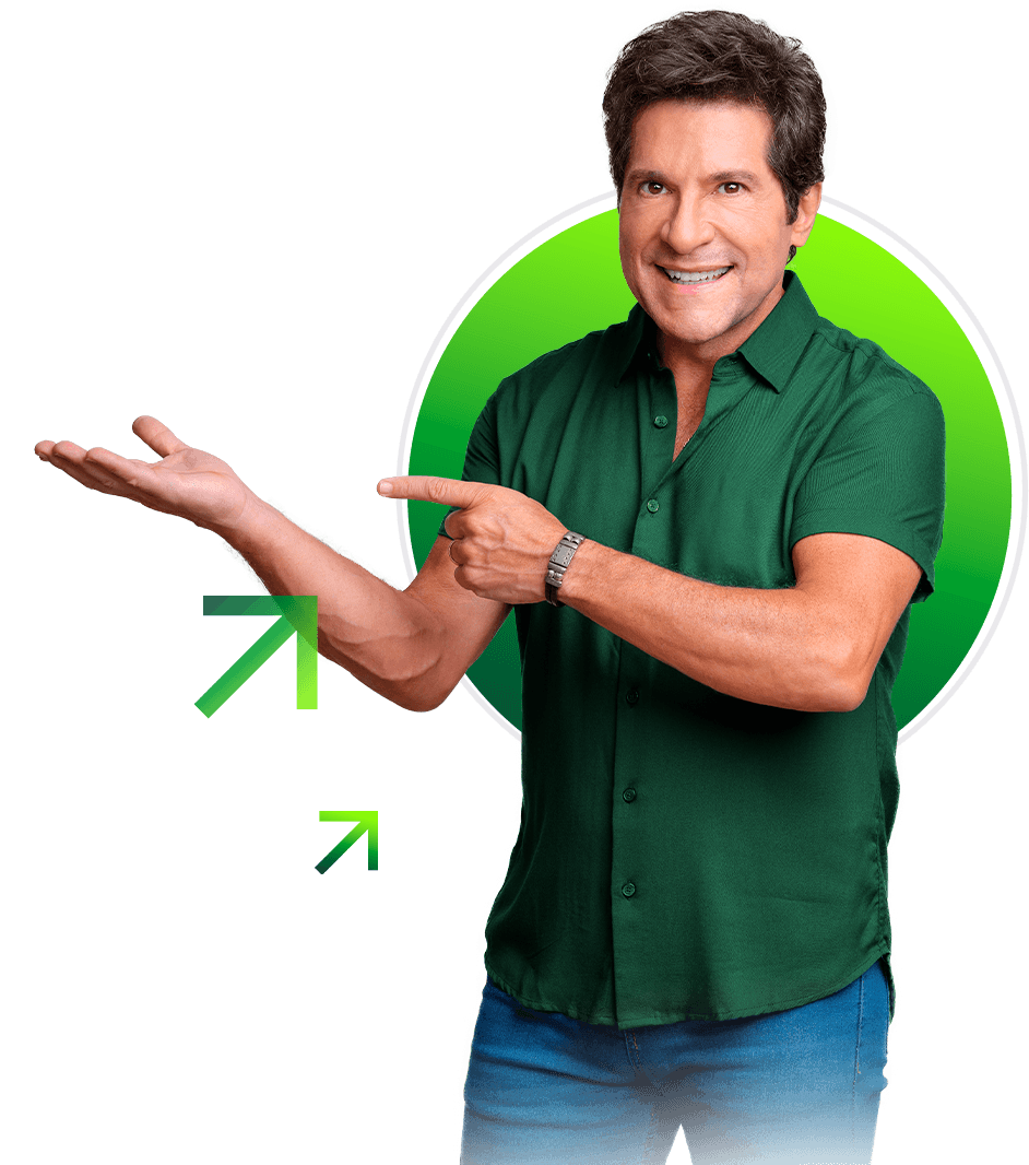 Homem apontando para economia